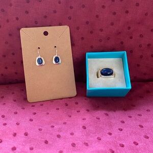 Elegant Silver and Blue Jewelry Set